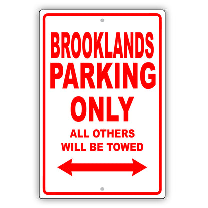 Bentley Brooklands Parking Only All Others Will Be Towed Aluminum Decor Garage Sign