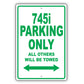 Bmw 745i Parking Only All Others Will Be Towed Aluminum Decor Garage Sign