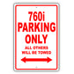 Bmw 760i Parking Only All Others Will Be Towed Aluminum Decor Garage Sign