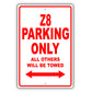 Bmw Z8 Parking Only All Others Will Be Towed Aluminum Decor Garage Sign