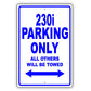 Bmw 230i Parking Only All Others Will Be Towed Aluminum Decor Garage Sign