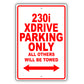 Bmw 230i Xdrive Parking Only All Others Will Be Towed Aluminum Decor Garage Sign