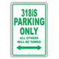 Bmw 318is Parking Only All Others Will Be Towed Aluminum Decor Garage Sign
