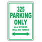 Bmw 325 Parking Only All Others Will Be Towed Aluminum Decor Garage Sign