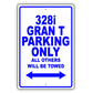 Bmw 328i Gran T Parking Only All Others Will Be Towed Aluminum Decor Garage Sign