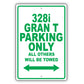 Bmw 328i Gran T Parking Only All Others Will Be Towed Aluminum Decor Garage Sign