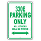 Bmw 330e Parking Only All Others Will Be Towed Aluminum Decor Garage Sign