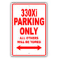 Bmw 330xi Parking Only All Others Will Be Towed Aluminum Decor Garage Sign