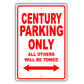 Buick Century Parking Only All Others Will Be Towed Aluminum Decor Garage Sign