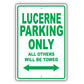 Buick Lucerne Parking Only All Others Will Be Towed Aluminum Decor Garage Sign