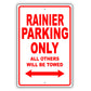 Buick Rainier Parking Only All Others Will Be Towed Aluminum Decor Garage Sign