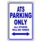 Cadillac Ats Parking Only All Others Will Be Towed Aluminum Decor Garage Sign