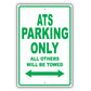 Cadillac Ats Parking Only All Others Will Be Towed Aluminum Decor Garage Sign