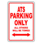 Cadillac Ats Parking Only All Others Will Be Towed Aluminum Decor Garage Sign