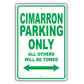 Cadillac Cimarron Parking Only All Others Will Be Towed Aluminum Decor Garage Sign