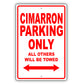 Cadillac Cimarron Parking Only All Others Will Be Towed Aluminum Decor Garage Sign