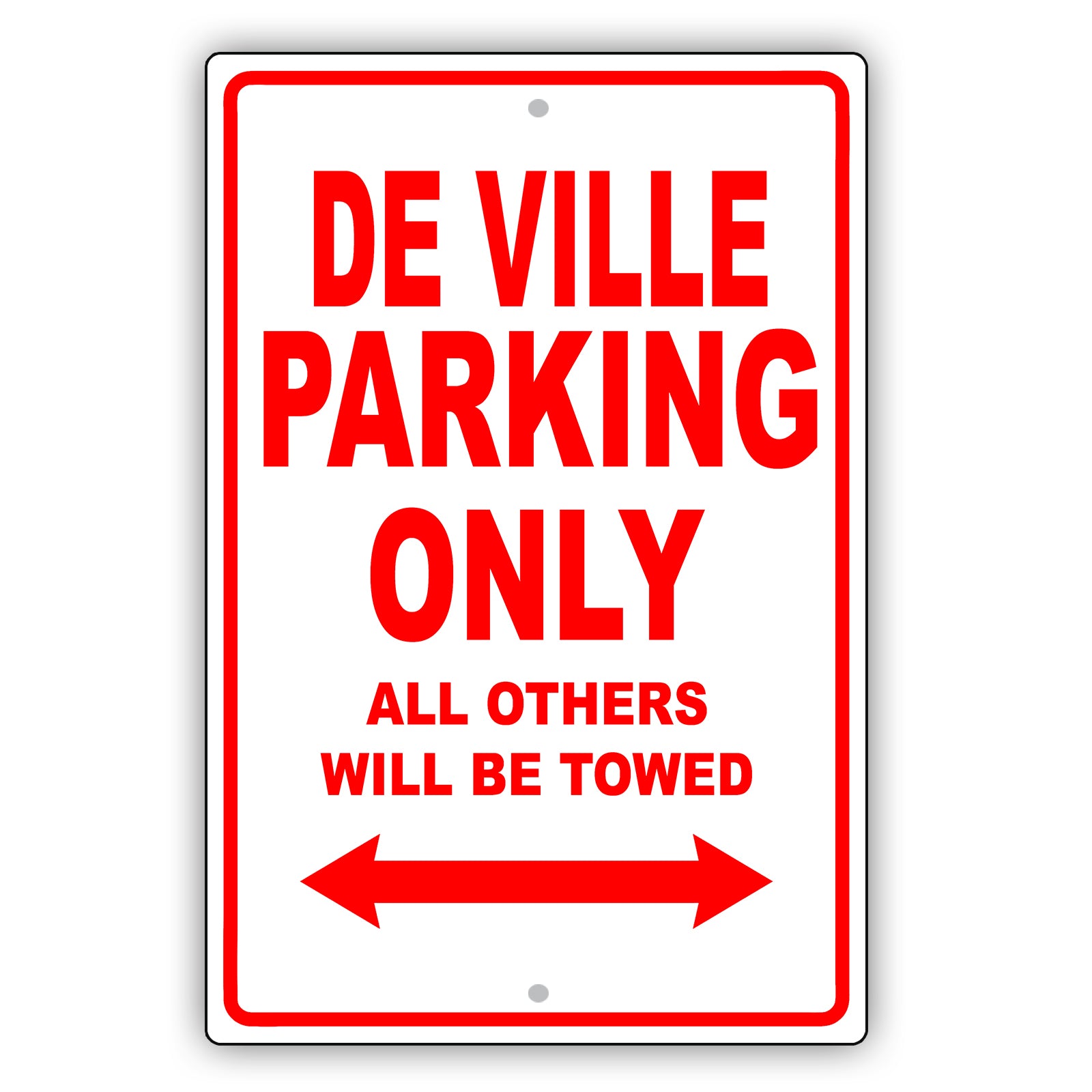 Cadillac De Ville Parking Only All Others Will Be Towed Aluminum Decor Garage Sign