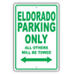 Cadillac Eldorado Parking Only All Others Will Be Towed Aluminum Decor Garage Sign