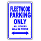 Cadillac Fleetwood Parking Only All Others Will Be Towed Aluminum Decor Garage Sign