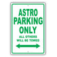 Chevrolet Astro Parking Only All Others Will Be Towed Aluminum Decor Garage Sign
