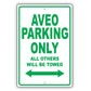 Chevrolet Aveo Parking Only All Others Will Be Towed Aluminum Decor Garage Sign