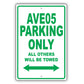 Chevrolet Aveo5 Parking Only All Others Will Be Towed Aluminum Decor Garage Sign