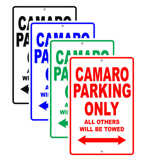 Chevrolet Camaro Parking Only Others Will Be Towed Aluminum Decor Garage Sign