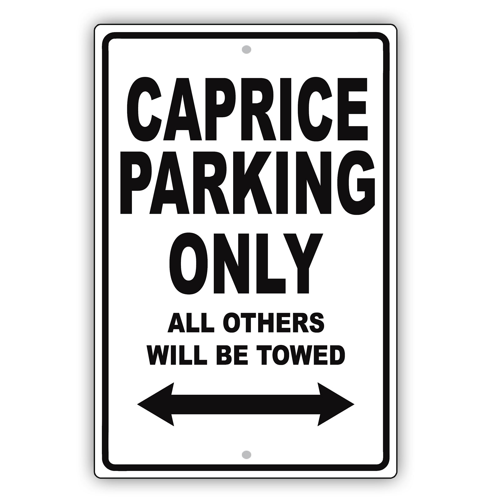 Chevrolet Caprice Parking Only All Others Will Be Towed Aluminum Decor Garage Sign