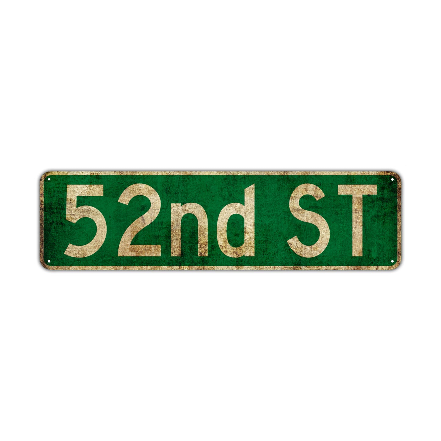 52nd St Vintage Retro Street Novelty Sign Rustic Metal Aluminum Decor Wall Man Shop Cave Bar Gift