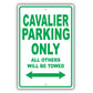 Chevrolet Cavalier Parking Only All Others Will Be Towed Aluminum Decor Garage Sign