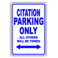 Chevrolet Citation Parking Only All Others Will Be Towed Aluminum Decor Garage Sign