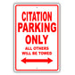 Chevrolet Citation Parking Only All Others Will Be Towed Aluminum Decor Garage Sign