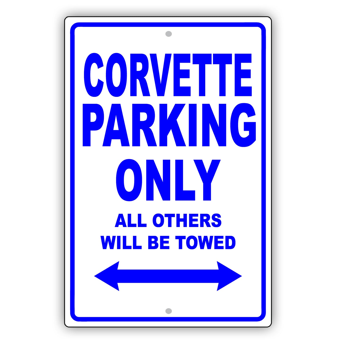 Chevrolet Corvette Parking Only All Others Will Be Towed Aluminum Decor Garage Sign