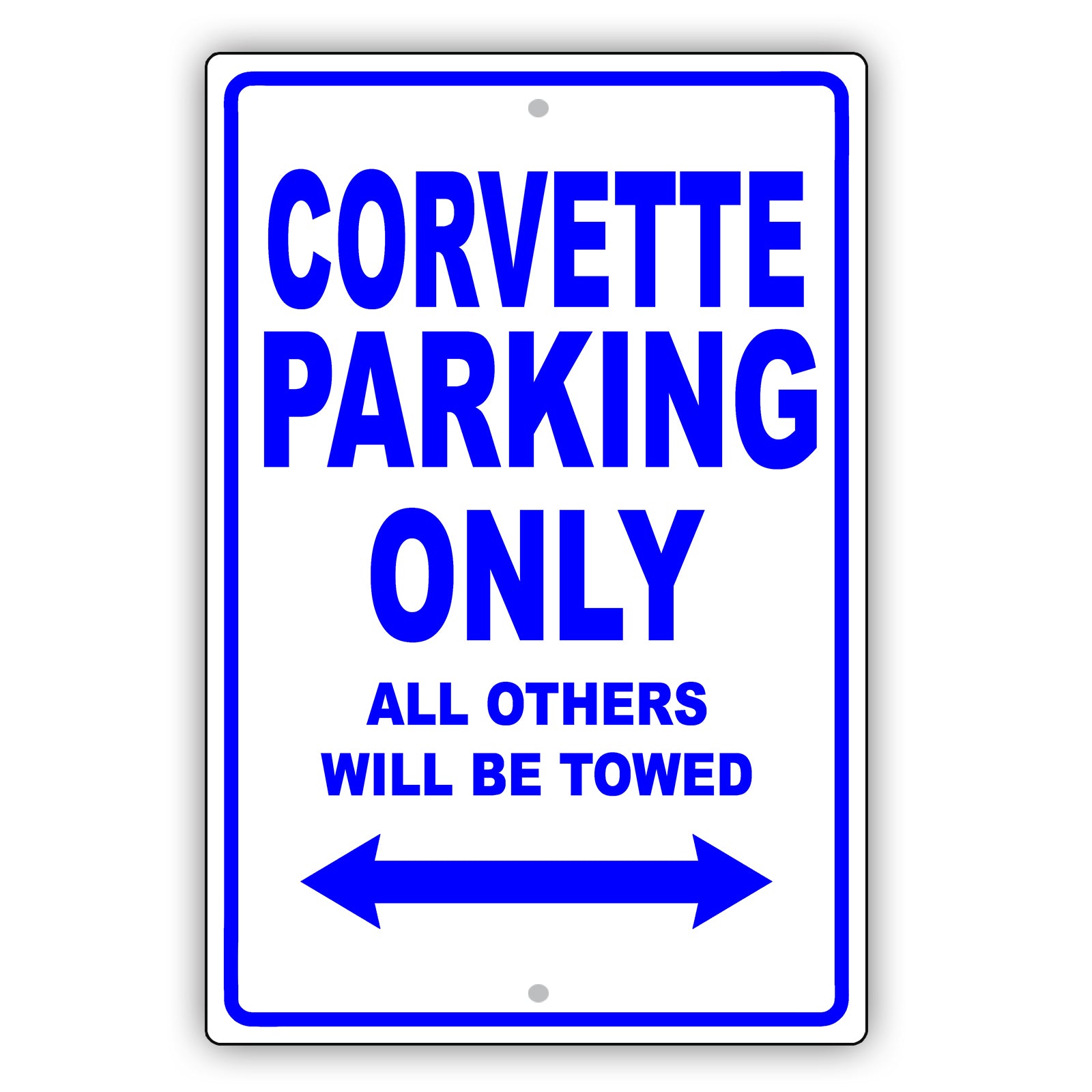 Chevrolet Corvette Parking Only All Others Will Be Towed Aluminum Decor Garage Sign