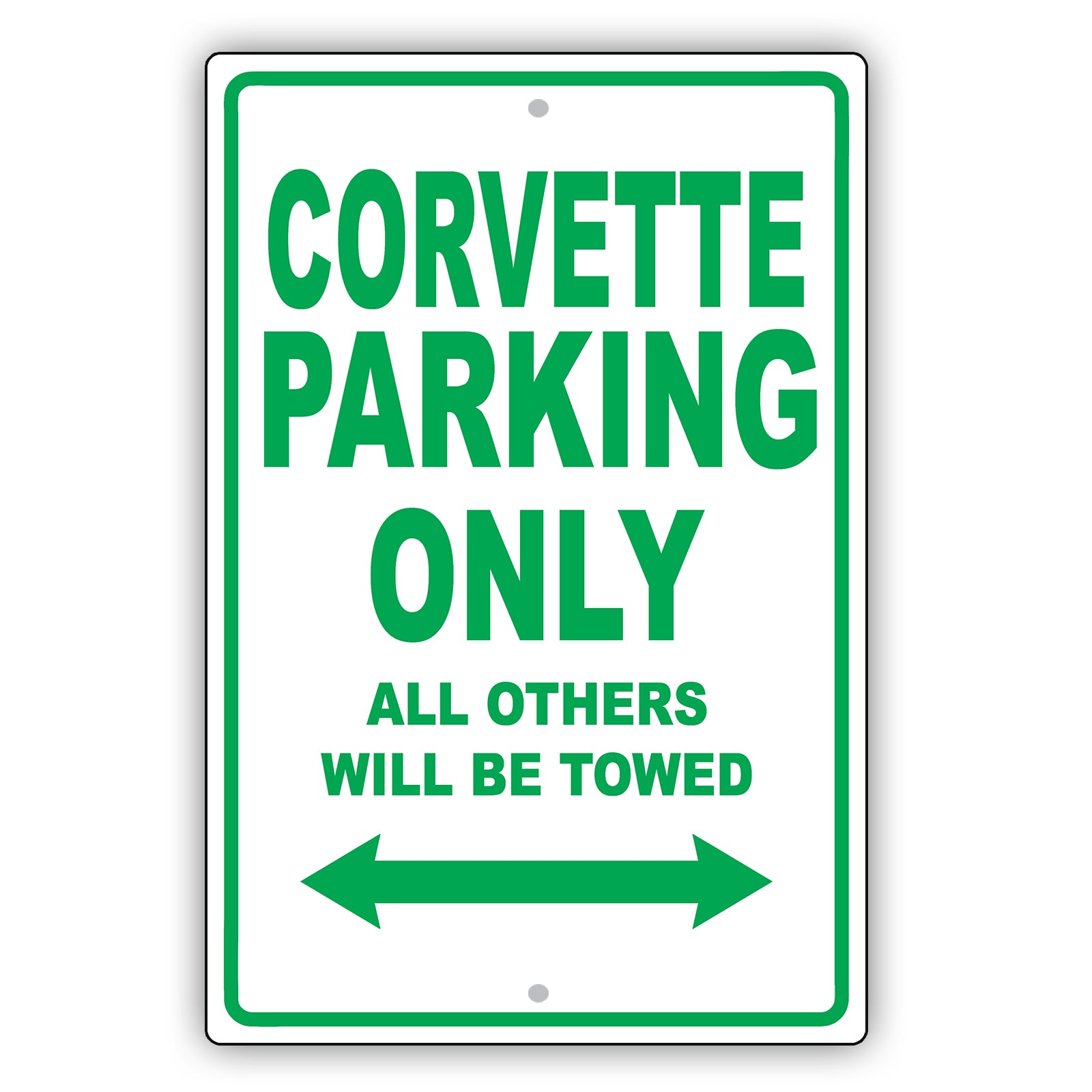Chevrolet Corvette Parking Only All Others Will Be Towed Aluminum Decor Garage Sign