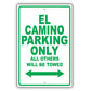 Chevrolet El Camino Parking Only All Others Will Be Towed Aluminum Decor Garage Sign