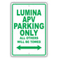 Chevrolet Lumina Apv Parking Only All Others Will Be Towed Aluminum Decor Garage Sign