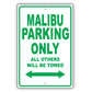 Chevrolet Malibu Parking Only Others Will Be Towed Aluminum Decor Garage Sign