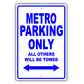 Chevrolet Metro Parking Only All Others Will Be Towed Aluminum Decor Garage Sign