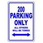 Chrysler 200 Parking Only All Others Will Be Towed Aluminum Decor Garage Sign