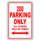 Chrysler 200 Parking Only All Others Will Be Towed Aluminum Decor Garage Sign