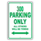 Chrysler 300 Parking Only All Others Will Be Towed Aluminum Decor Garage Sign