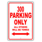 Chrysler 300 Parking Only All Others Will Be Towed Aluminum Decor Garage Sign