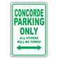 Chrysler Concorde Parking Only All Others Will Be Towed Aluminum Decor Garage Sign