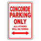 Chrysler Concorde Parking Only All Others Will Be Towed Aluminum Decor Garage Sign