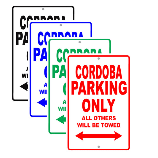 Chrysler Cordoba Parking Only Others Will Be Towed Aluminum Decor Garage Sign
