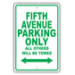 Chrysler Fifth Avenue Parking Only Others Will Be Towed Aluminum Decor Garage Sign