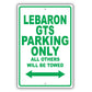 Chrysler Lebaron Gts Parking Only All Others Will Be Towed Aluminum Decor Garage Sign