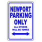 Chrysler Newport Parking Only All Others Will Be Towed Aluminum Decor Garage Sign