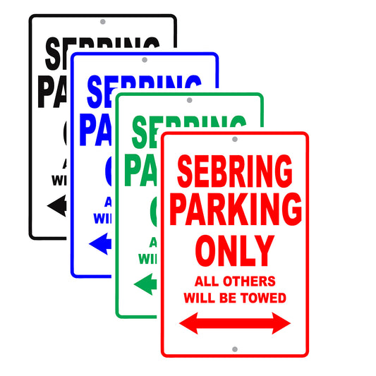 Chrysler Sebring Parking Only All Others Will Be Towed Aluminum Decor Garage Sign